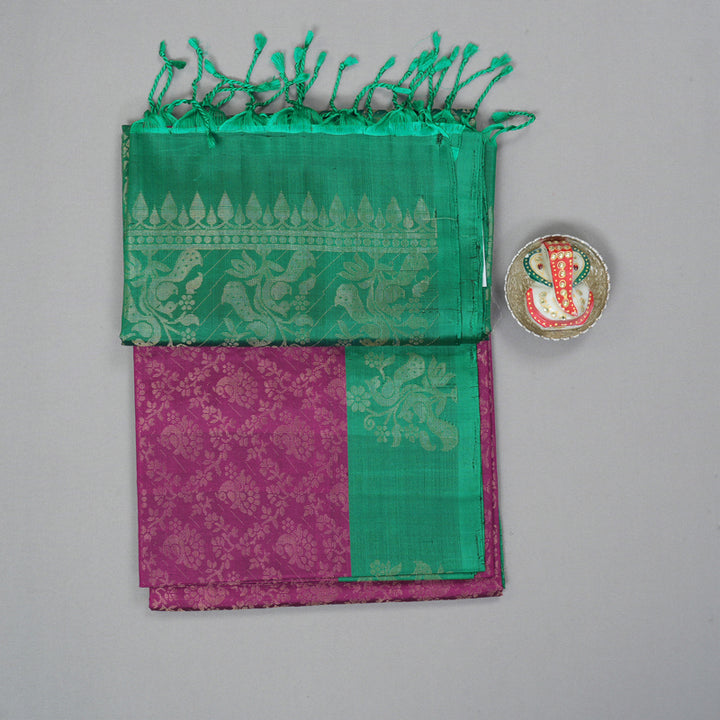 Hayagrivas Purple Handloom Soft Silk Saree KBE633F4-3