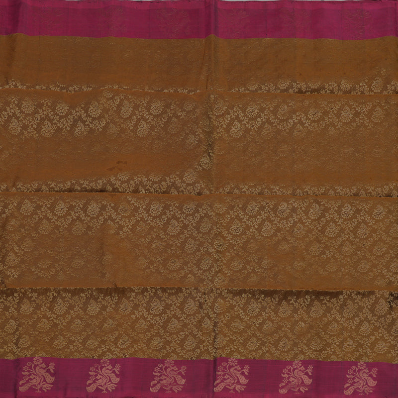 Hayagrivas Handloom Chocolate Brown Soft Silk Saree with Magenta Border KBE633F4-4