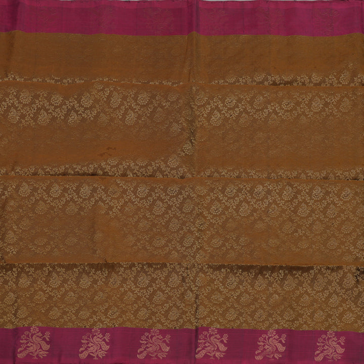 Hayagrivas Handloom Chocolate Brown Soft Silk Saree with Magenta Border KBE633F4-4