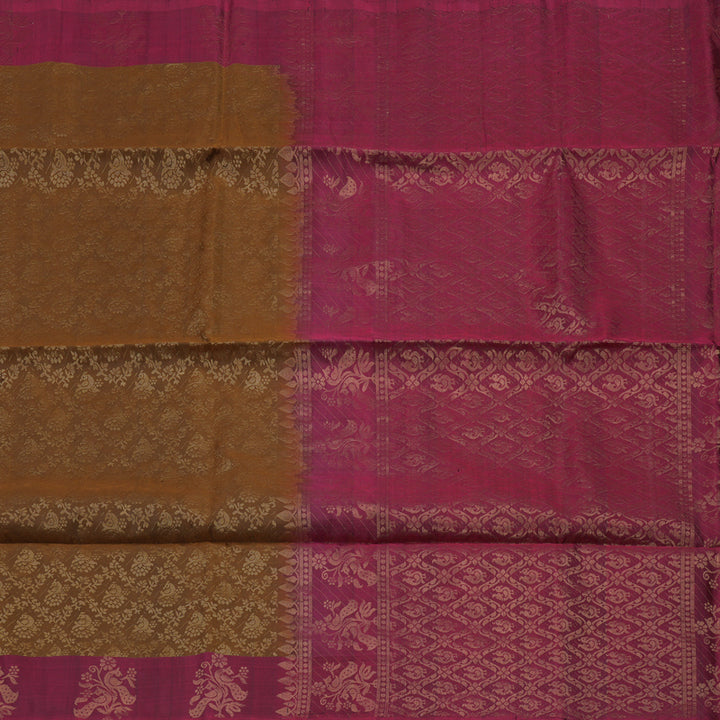 Hayagrivas Handloom Chocolate Brown Soft Silk Saree with Magenta Border KBE633F4-4
