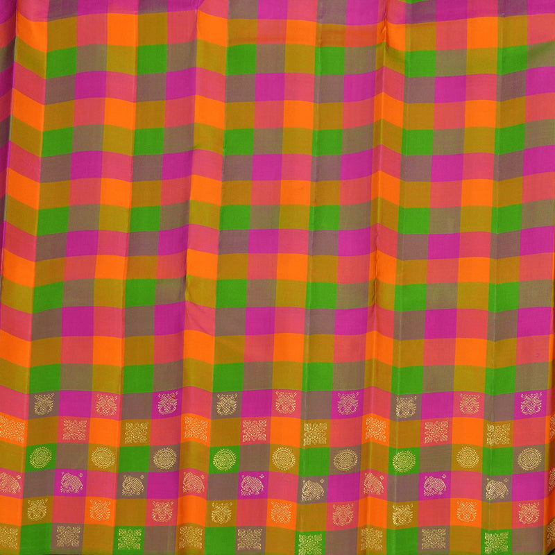 Hayagrivas Handloom Pure Kanjivaram Silk Saree in Graceful Peacock Blue KBE636G2-1