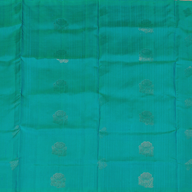 Hayagrivas Sea Blue Handloom Soft Silk Saree KBE63D4-2