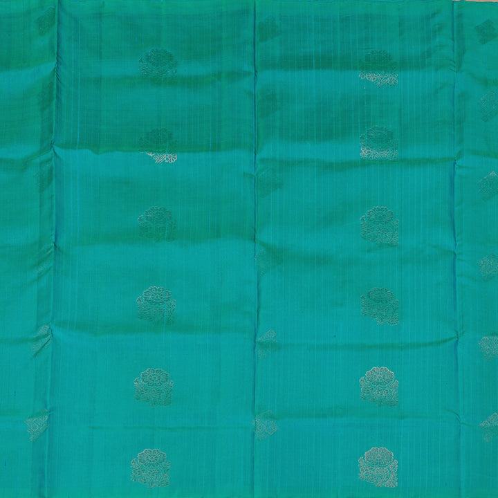 Hayagrivas Sea Blue Handloom Soft Silk Saree KBE63D4-2