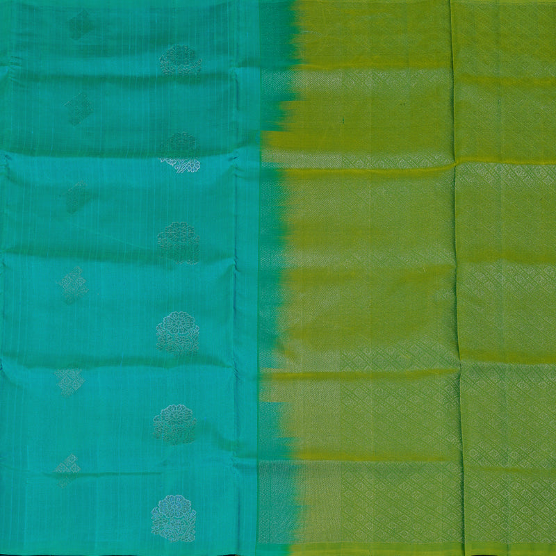 Hayagrivas Sea Blue Handloom Soft Silk Saree KBE63D4-2