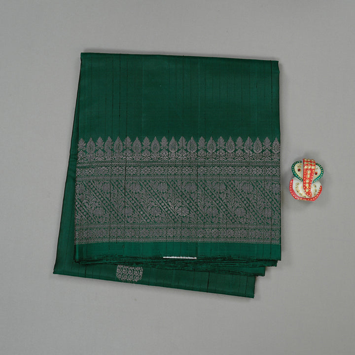 Hayagrivas Bottle Green Handloom Soft Silk Saree KBE63D5-2