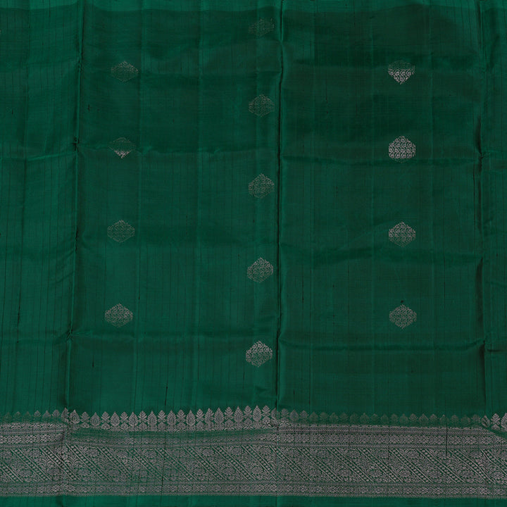 Hayagrivas Bottle Green Handloom Soft Silk Saree KBE63D5-2