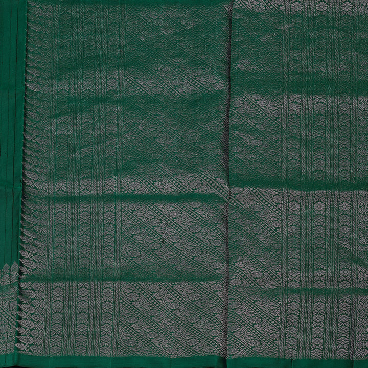 Hayagrivas Bottle Green Handloom Soft Silk Saree KBE63D5-2