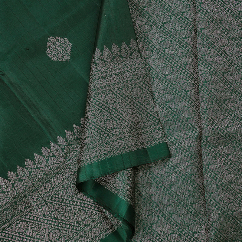 Hayagrivas Bottle Green Handloom Soft Silk Saree KBE63D5-2