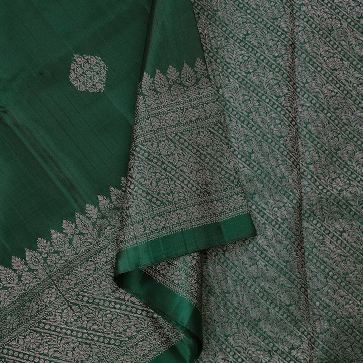 Hayagrivas Bottle Green Handloom Soft Silk Saree KBE63D5-2