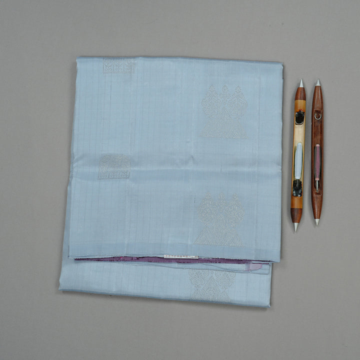 Hayagrivas Handloom Soft Silk Saree in Vivacious Light Powder Blue KBE63D6-1
