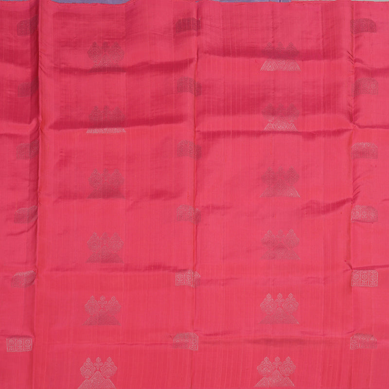 Hayagrivas Handloom Soft Silk Saree in Vibrant Pink KBE63D6-3