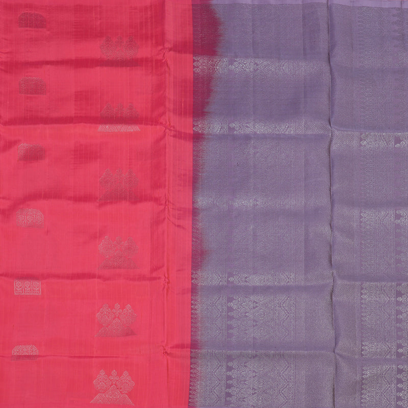 Hayagrivas Handloom Soft Silk Saree in Vibrant Pink KBE63D6-3