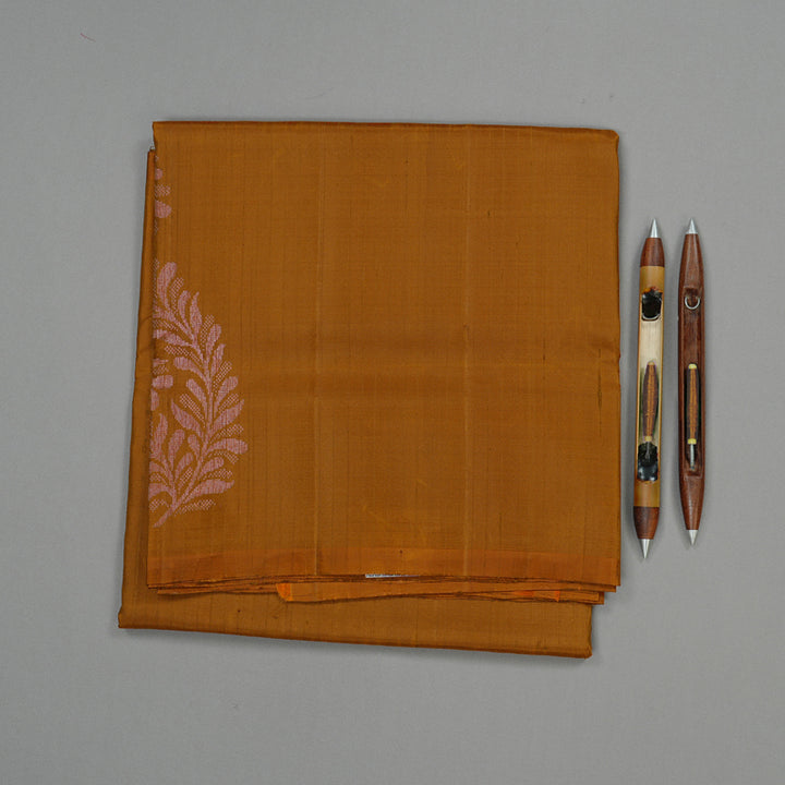 Hayagrivas Handloom Soft Silk Saree in Earthy Honey Mustard KBE63D7-2