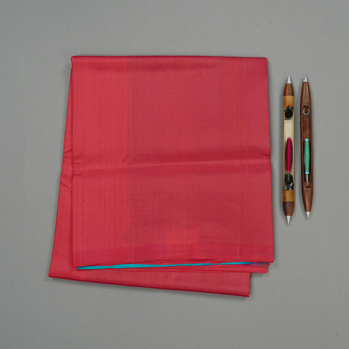Hayagrivas Handloom Soft Silk Saree in Rich Dark Peach Pink KBE63D9-1