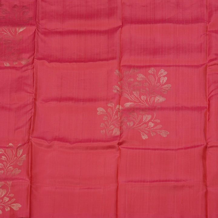 Hayagrivas Handloom Soft Silk Saree in Rich Dark Peach Pink KBE63D9-1