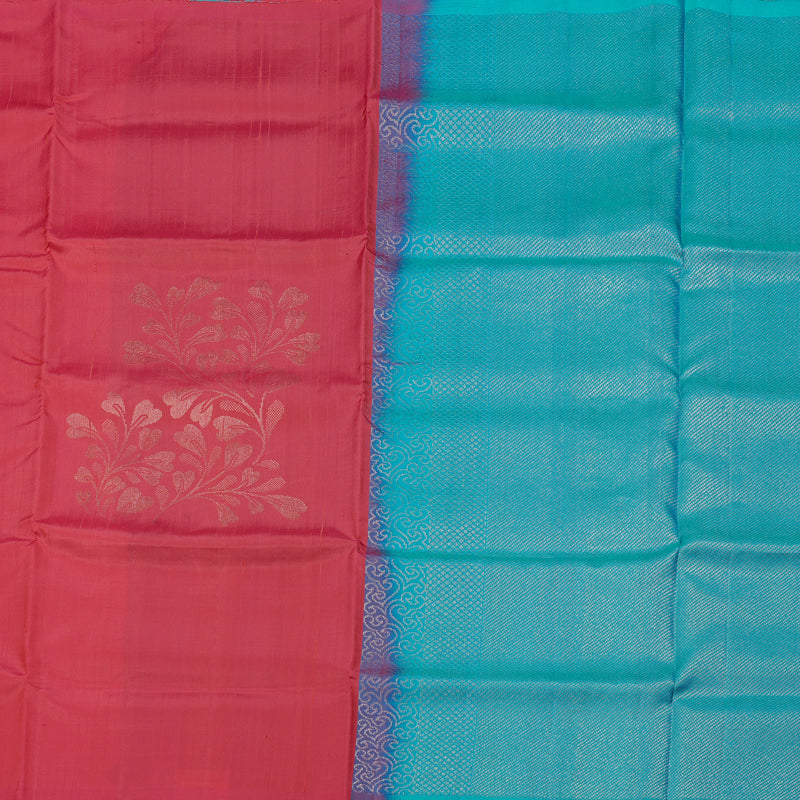 Hayagrivas Handloom Soft Silk Saree in Rich Dark Peach Pink KBE63D9-1