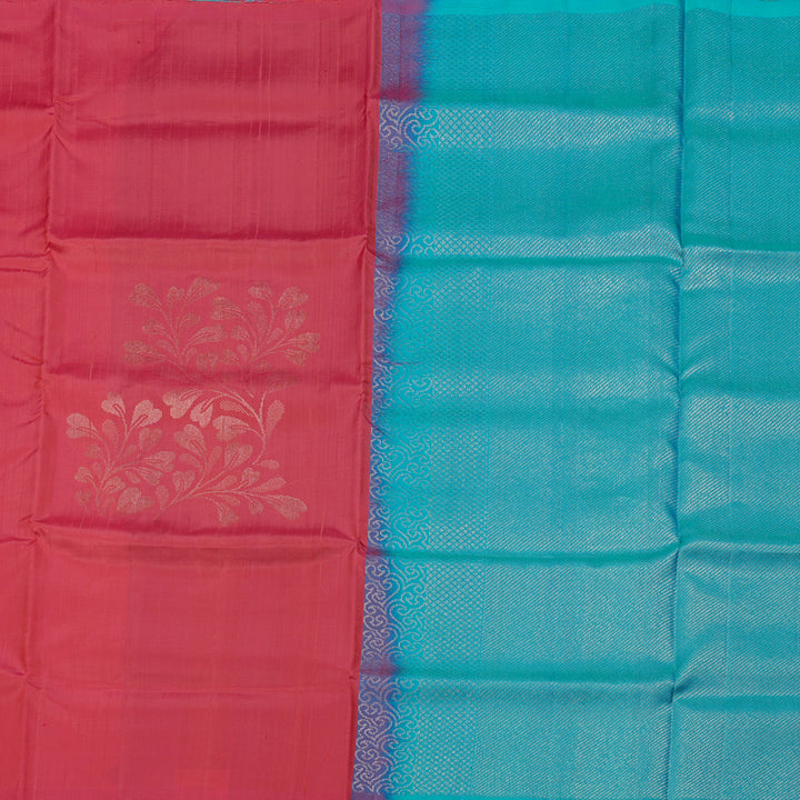Hayagrivas Handloom Soft Silk Saree in Rich Dark Peach Pink KBE63D9-1
