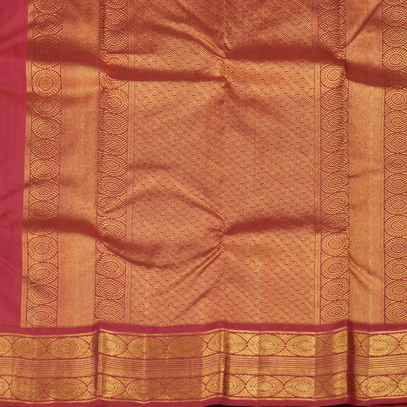 Hayagrivas Handloom Pure Kanjivaram Silk Saree in Gleaming Mango yellow KBE642G7-1
