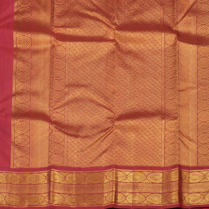 Hayagrivas Handloom Pure Kanjivaram Silk Saree in Gleaming Mango yellow KBE642G7-1