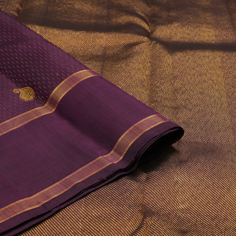 Hayagrivas Handloom Wine Purple Kanjivaram Silk Saree with Rettapet KBE644G2-1