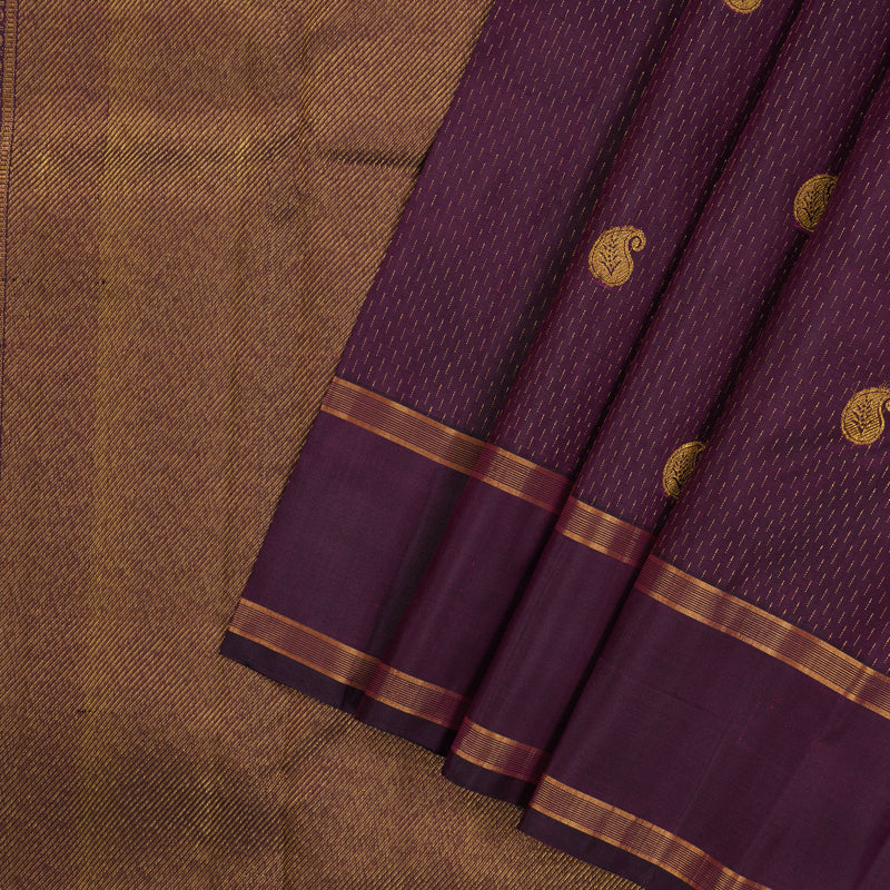 Hayagrivas Handloom Wine Purple Kanjivaram Silk Saree with Rettapet KBE644G2-1