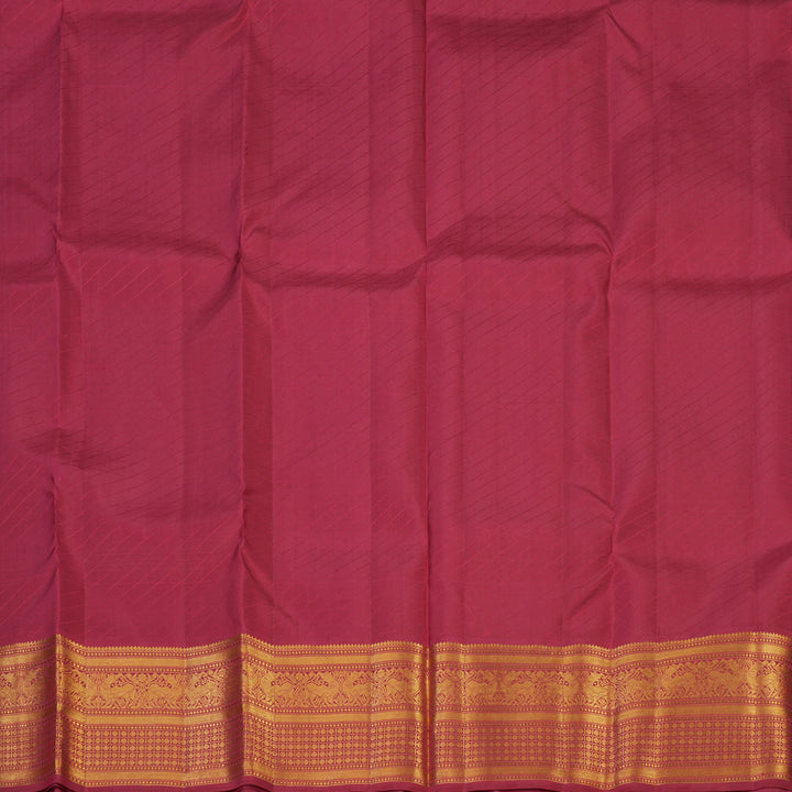 Hayagrivas Handloom Sky Blue Kanjivaram Pattu Pavadai with Maroon border KBE647G3-1