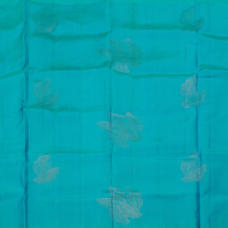 Hayagrivas Sea Blue Handloom Soft Silk Saree KBE64D19-1