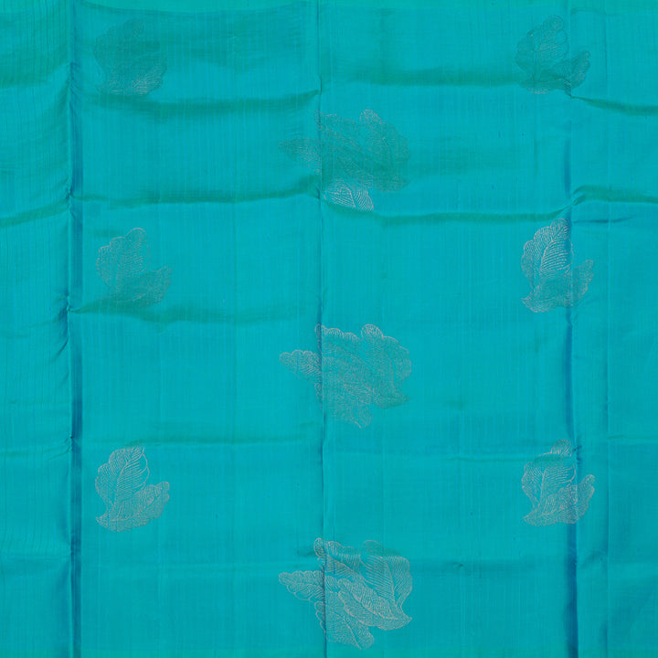Hayagrivas Sea Blue Handloom Soft Silk Saree KBE64D19-1
