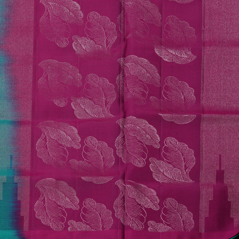 Hayagrivas Sea Blue Handloom Soft Silk Saree KBE64D19-1