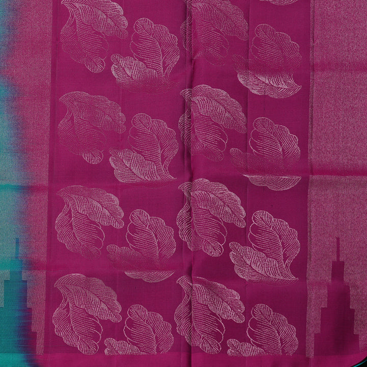 Hayagrivas Sea Blue Handloom Soft Silk Saree KBE64D19-1