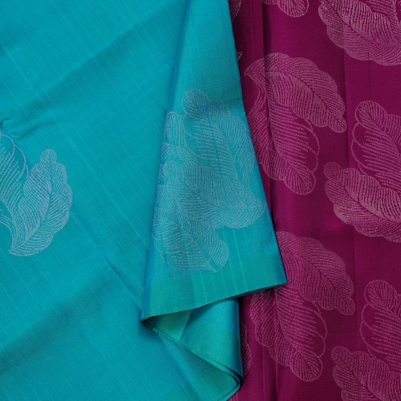 Hayagrivas Sea Blue Handloom Soft Silk Saree KBE64D19-1