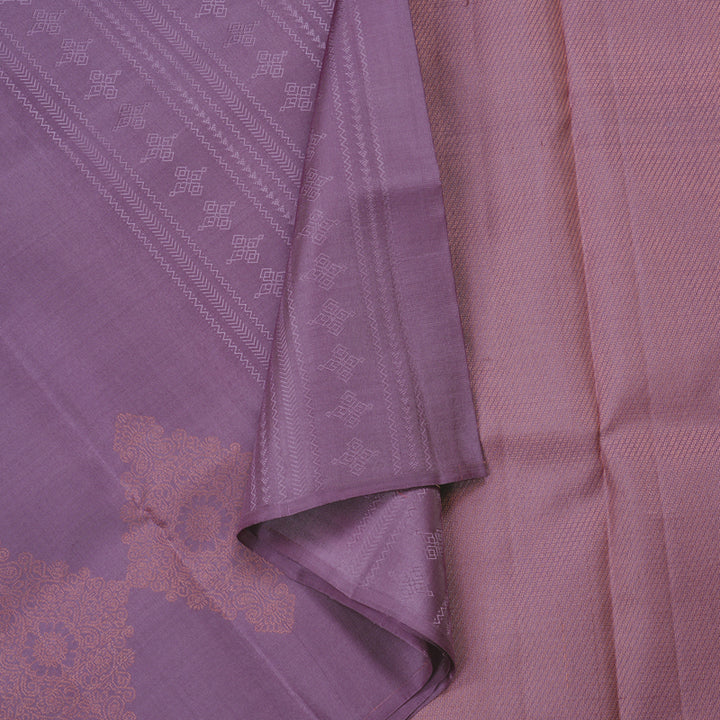 Hayagrivas Handloom Soft Silk Saree in Refreshing Dark lavender KBE64D2-1