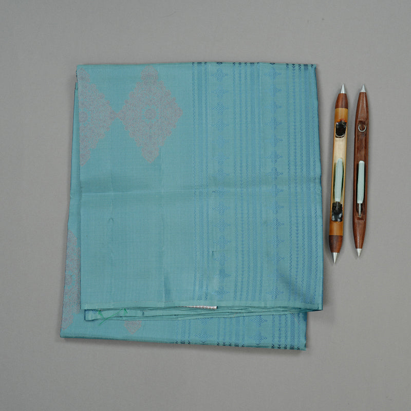 Hayagrivas Handloom Soft Silk Saree in Gorgeous Powder Blue KBE64D2-4