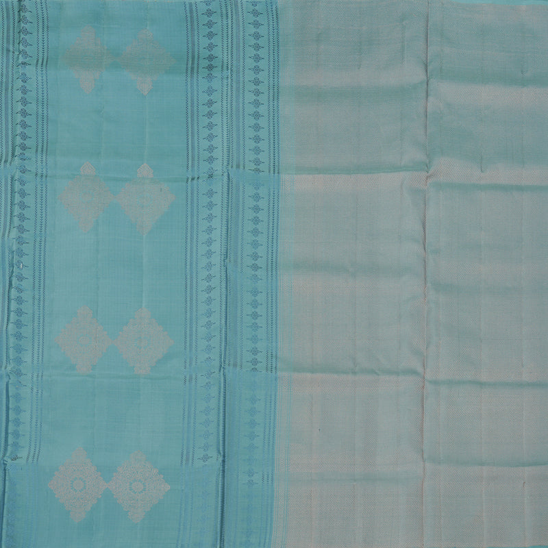 Hayagrivas Handloom Soft Silk Saree in Gorgeous Powder Blue KBE64D2-4