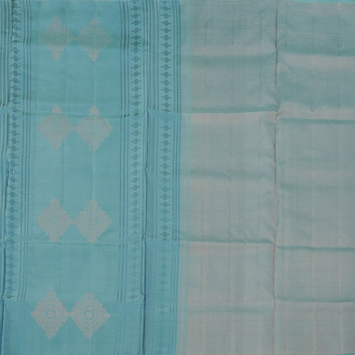 Hayagrivas Handloom Soft Silk Saree in Gorgeous Powder Blue KBE64D2-4