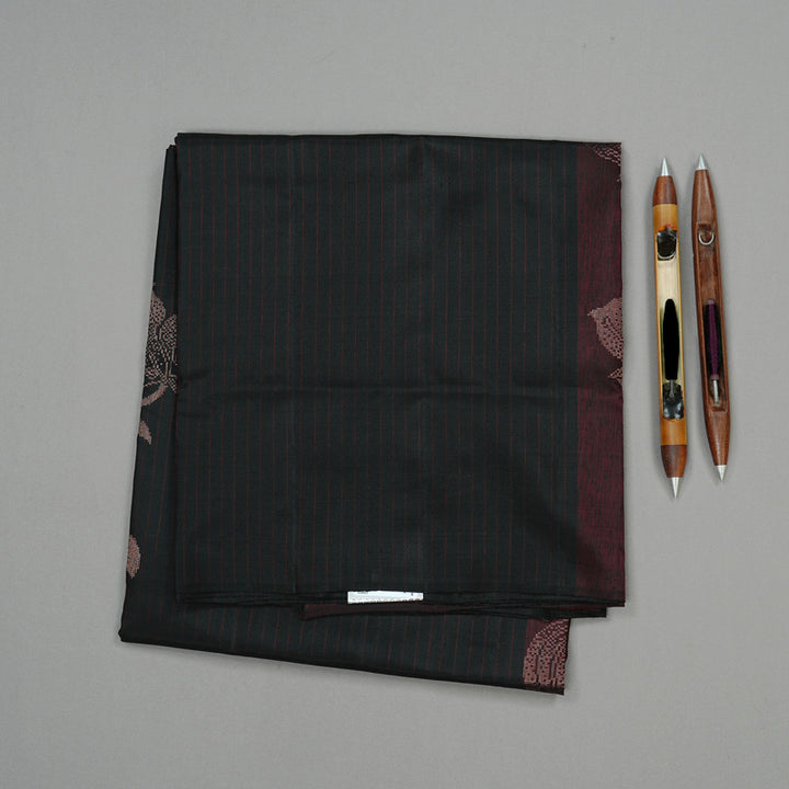 Hayagrivas Handloom Soft Silk Saree in Regal Black KBE64D4-1