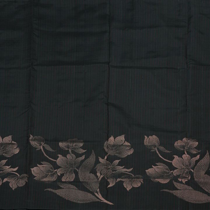 Hayagrivas Handloom Soft Silk Saree in Regal Black KBE64D4-1