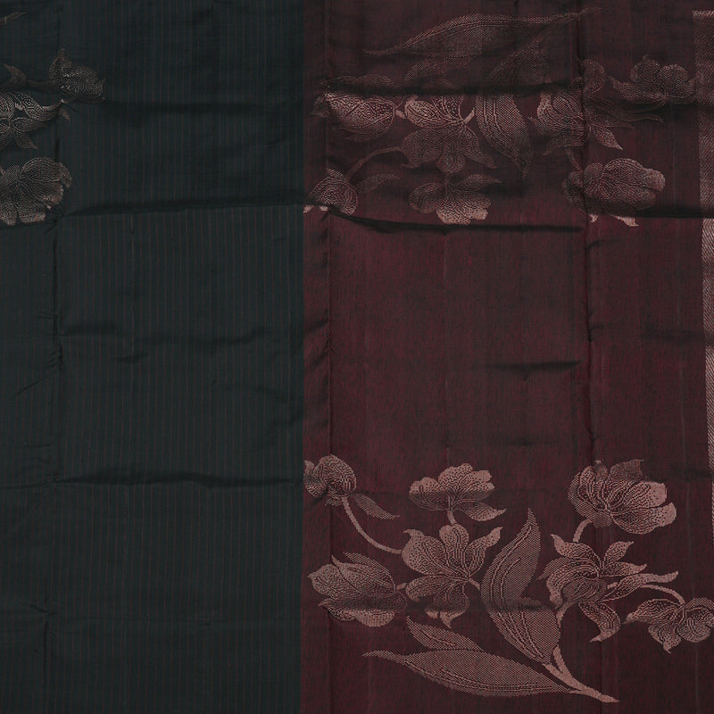 Hayagrivas Handloom Soft Silk Saree in Regal Black KBE64D4-1
