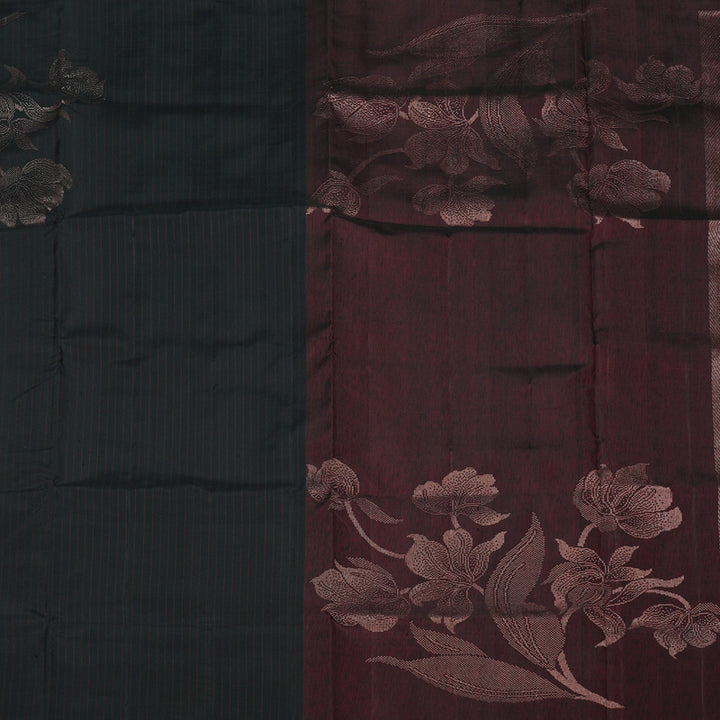 Hayagrivas Handloom Soft Silk Saree in Regal Black KBE64D4-1