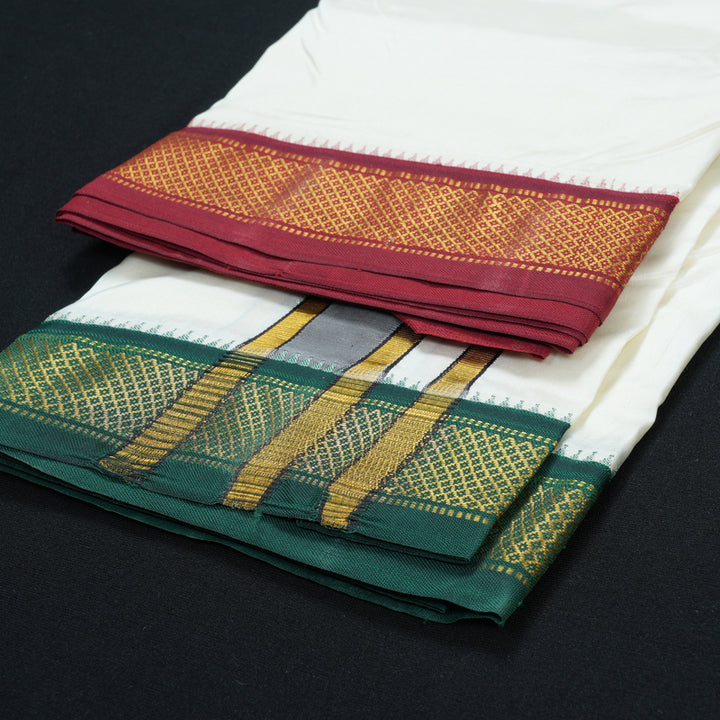 Hayagrivas Handloom 8 Mulam Silk Dhothi KBE650G1-1