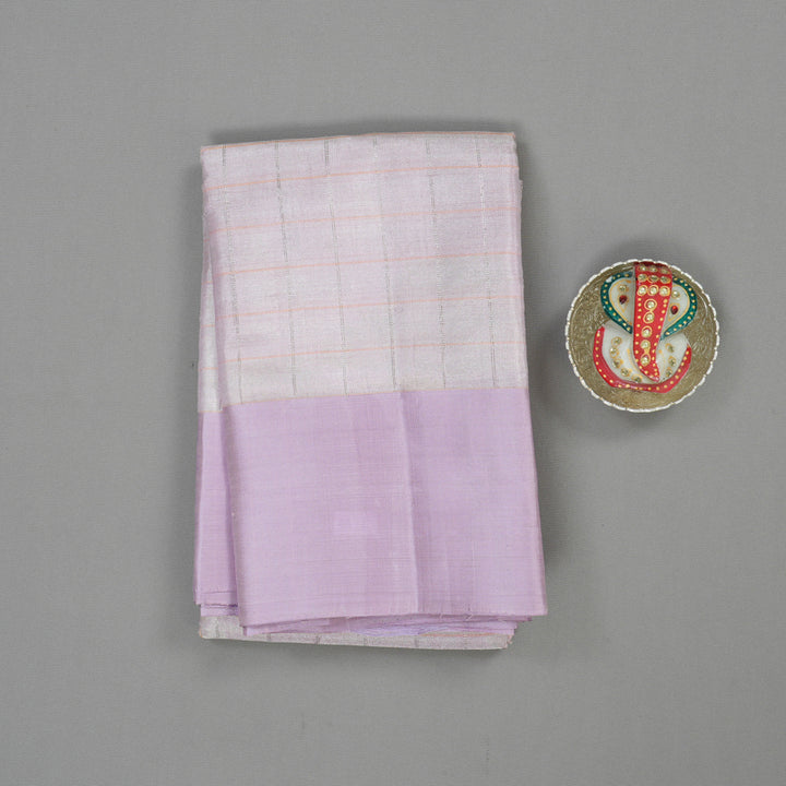 Hayagrivas Handloom Rose Pink Soft Silk Saree with Lilac Border KBE653G1-1