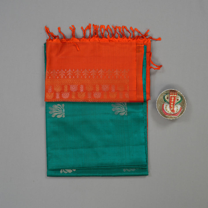 Hayagrivas Rama Green Pure Soft Silk Saree KBE654G12-2