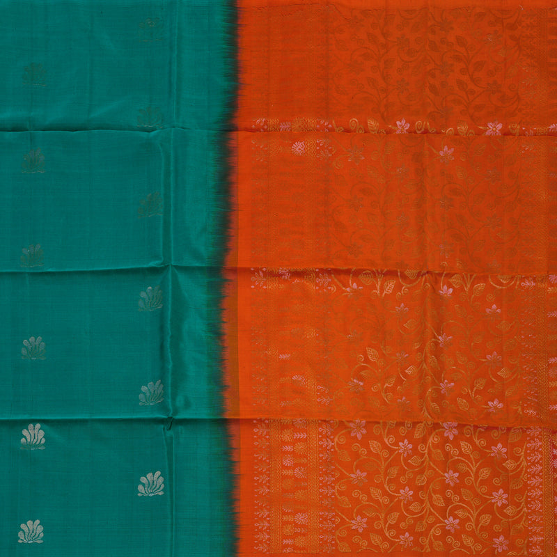 Hayagrivas Rama Green Pure Soft Silk Saree KBE654G12-2