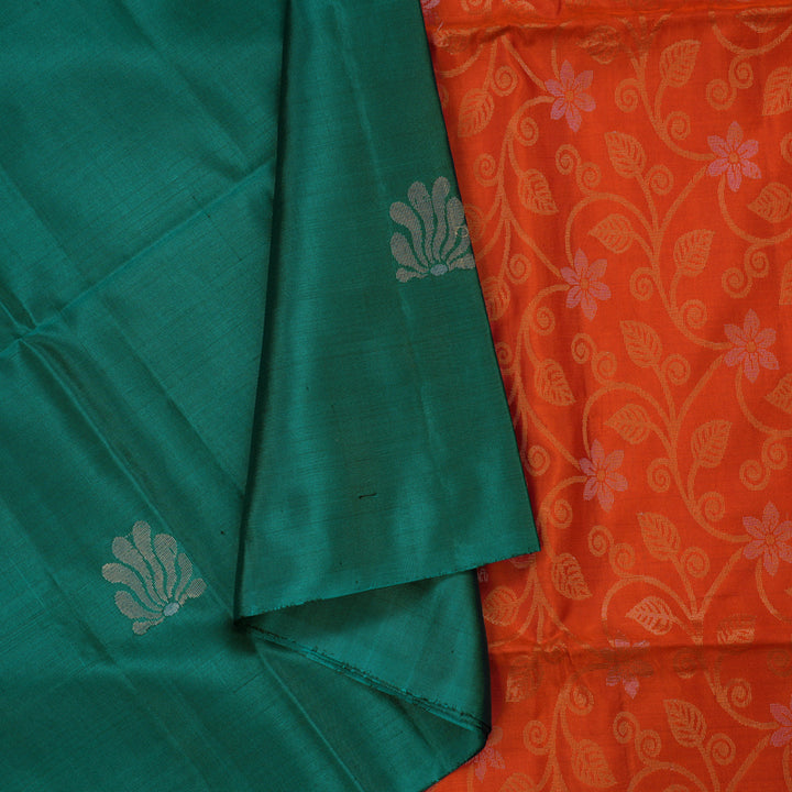 Hayagrivas Rama Green Pure Soft Silk Saree KBE654G12-2