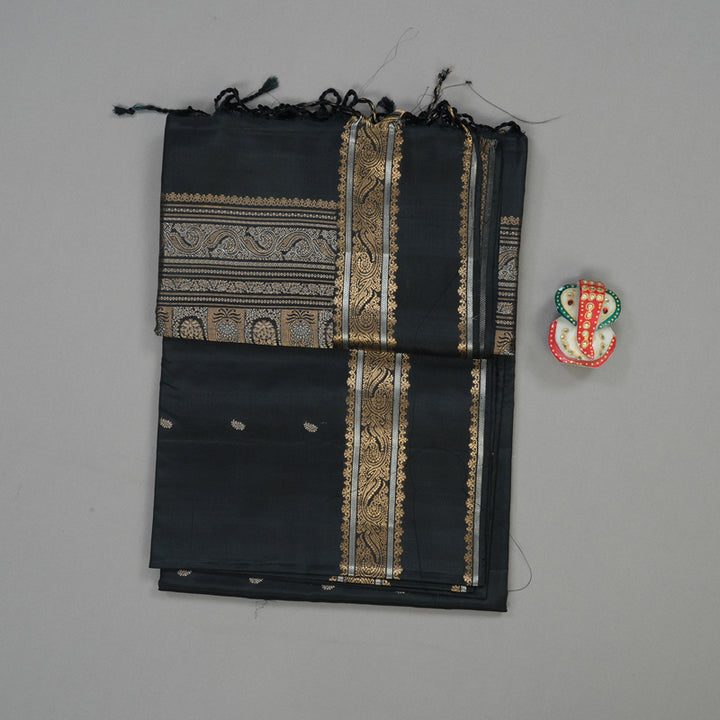 Hayagrivas Handloom Pure Soft Silk saree in Classic Black KBE654G21-1