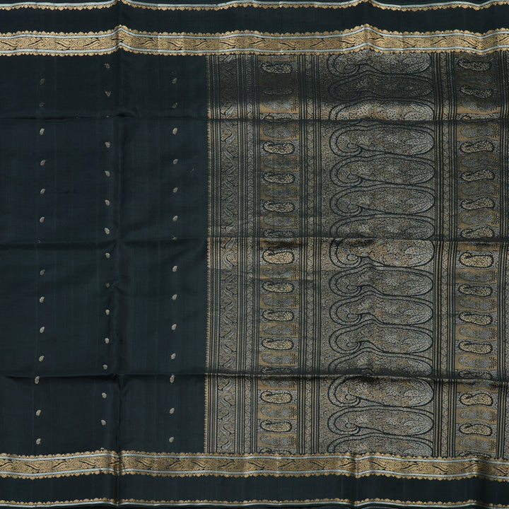Hayagrivas Handloom Pure Soft Silk saree in Classic Black KBE654G21-1