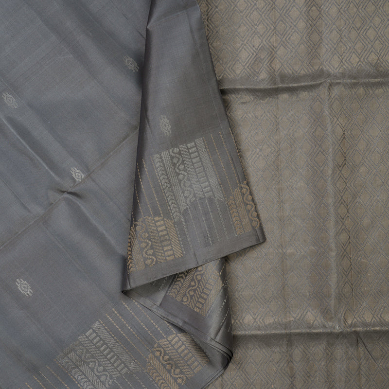 Hayagrivas Handloom Grey Soft Silk Saree KBE654G5-2