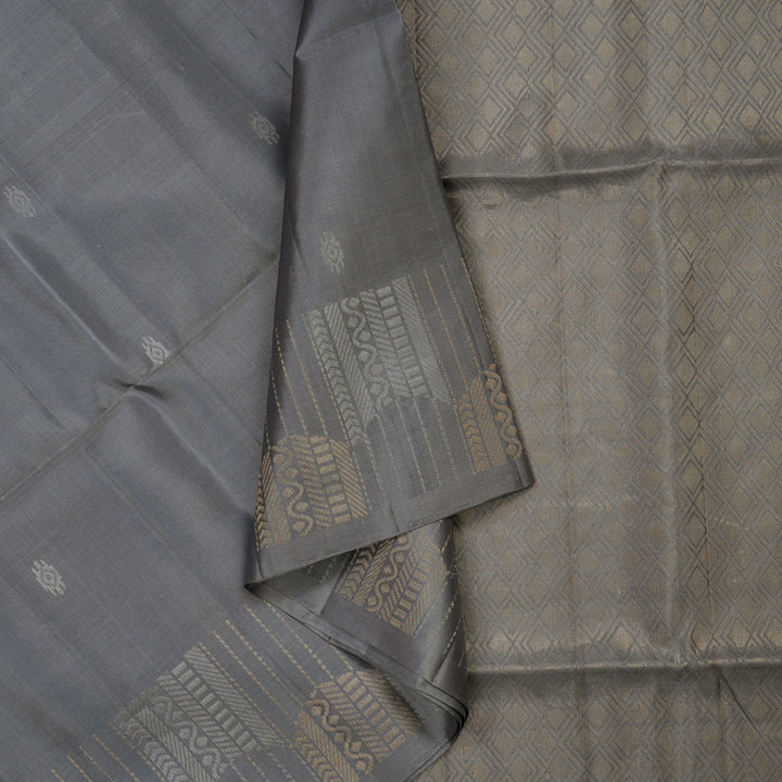 Hayagrivas Handloom Grey Soft Silk Saree KBE654G5-2