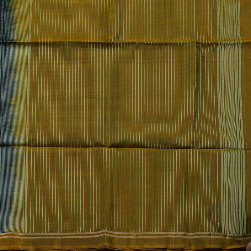 Hayagrivas Handloom Pure Soft Silk Saree in classic Black with Olive yellow KBE656G1-1