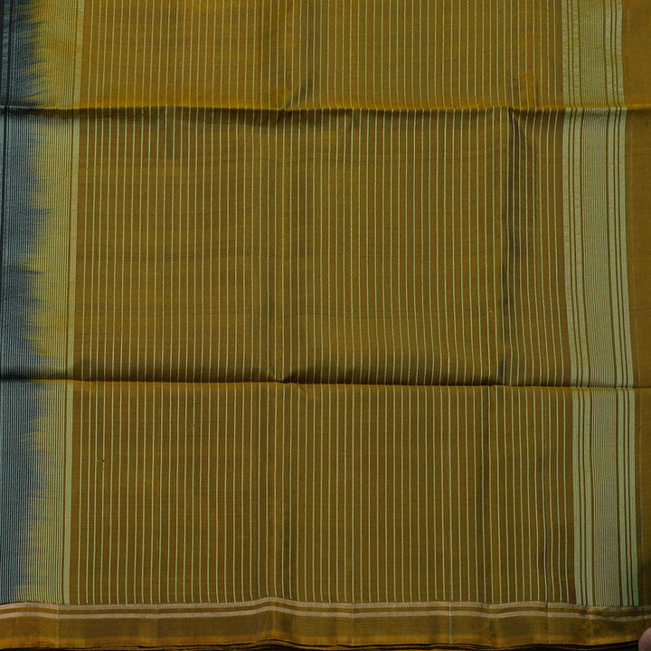 Hayagrivas Handloom Pure Soft Silk Saree in classic Black with Olive yellow KBE656G1-1